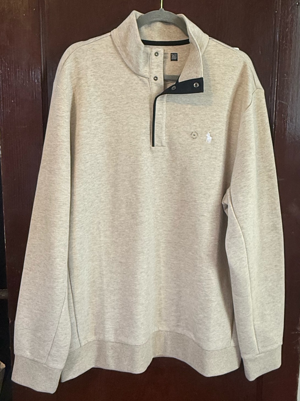 Polo Ralph Lauren Long Sleeve Double Knit Tech Snap Mock Neck Sweatshirt